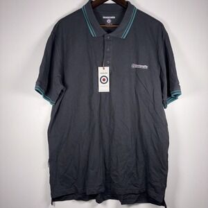 Lambretta Men 3XL Grey Teal Twin Tipped Polo Shirt Mod Retro Scooter SS1608 NWT